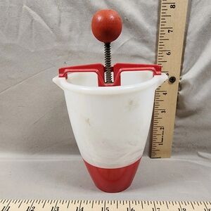 Vintage Popeil Donut Maker 8” Red/White Kitchen Ware Works